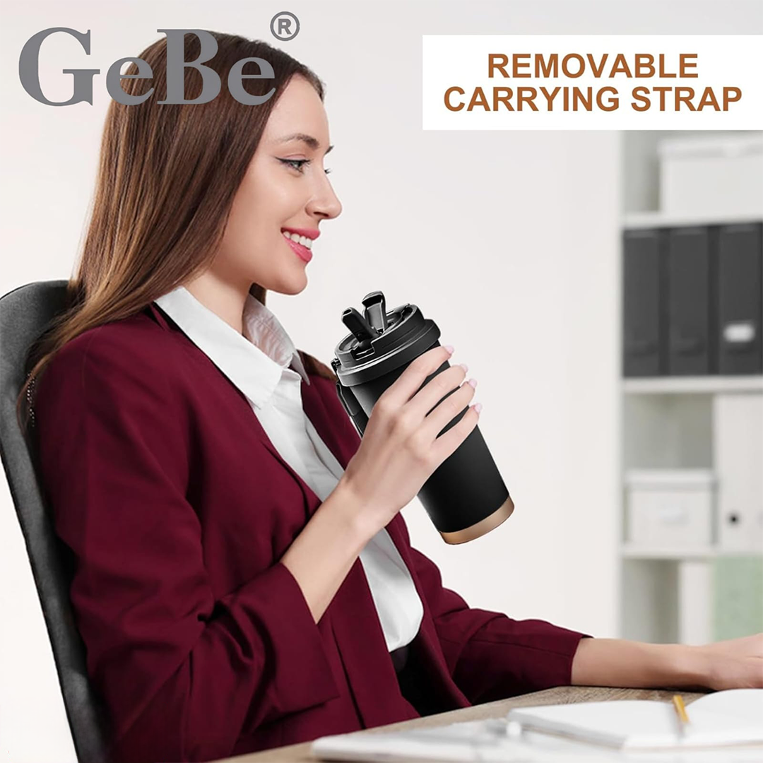 GeBe® Insulated Travel Mug with Dual-Use Lid