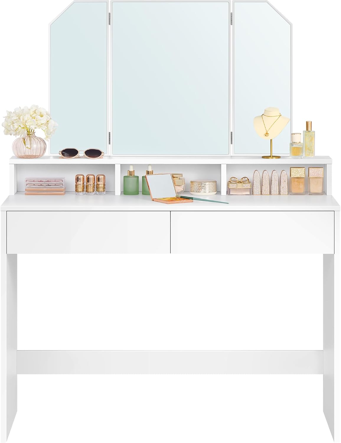 VASAGLE Modern White Dressing Table RDT115W01