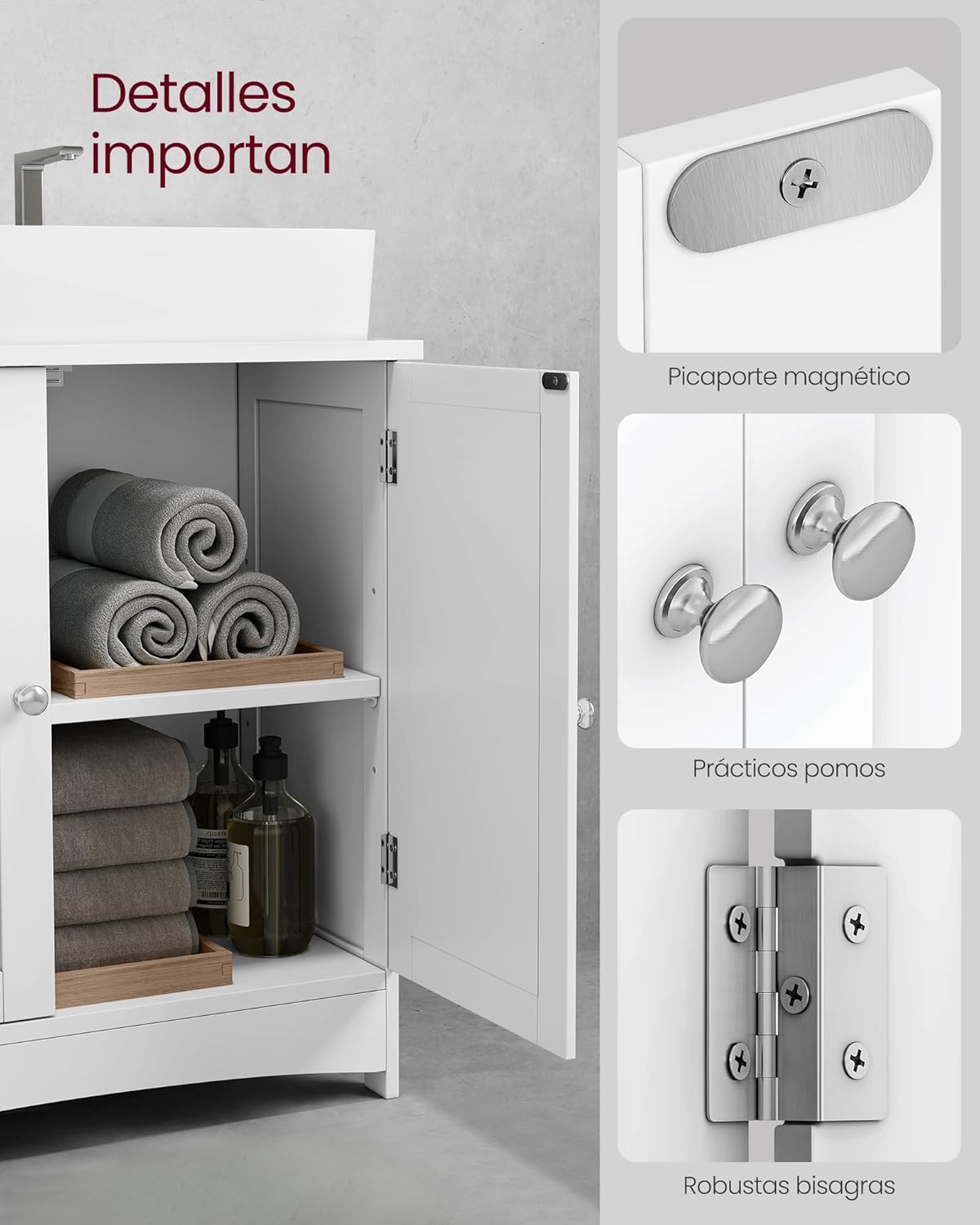 VASAGLE Under Sink Storage Cabinet BBC01WT