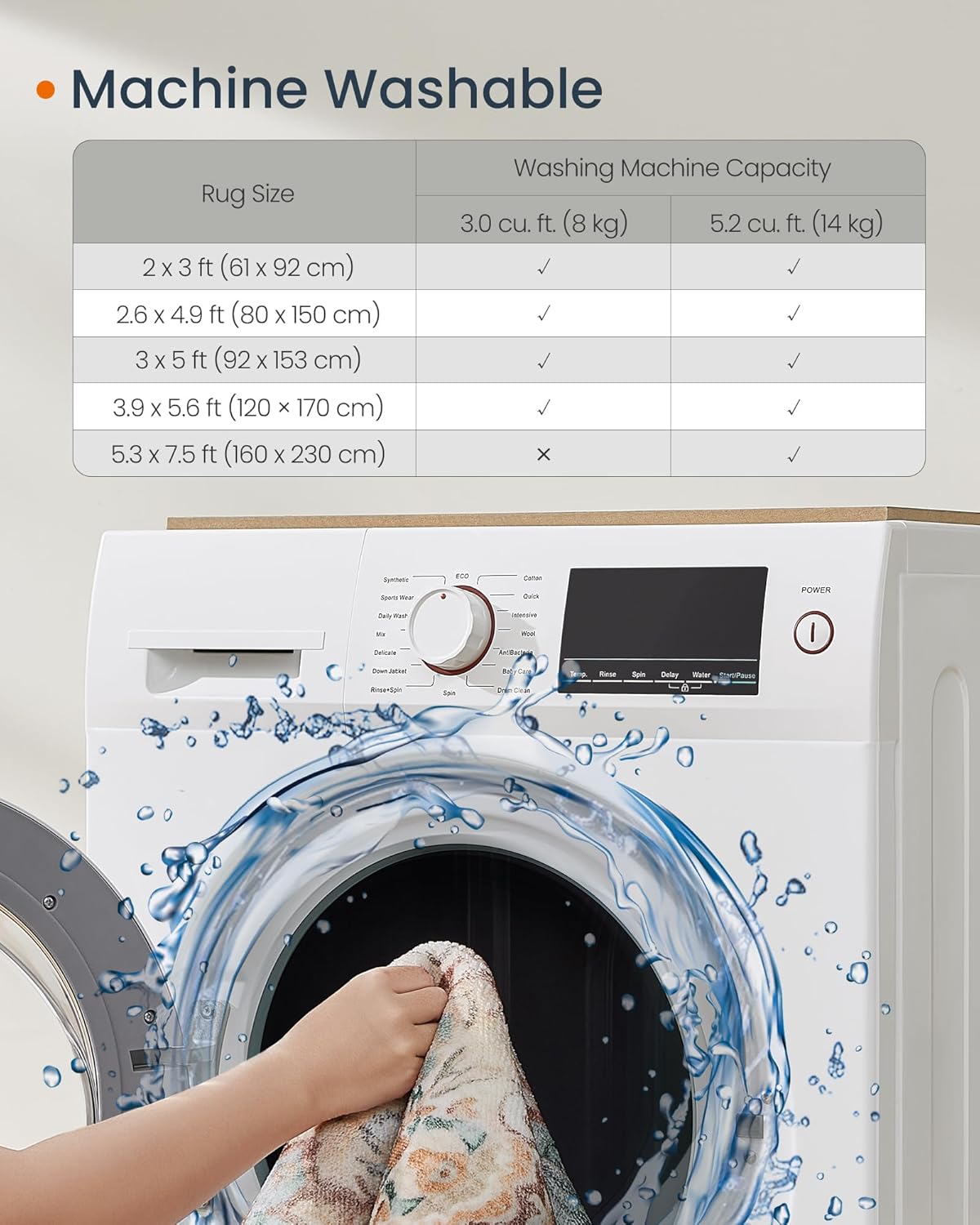 SONGMICS Non-Slip Rug TAR032Q01