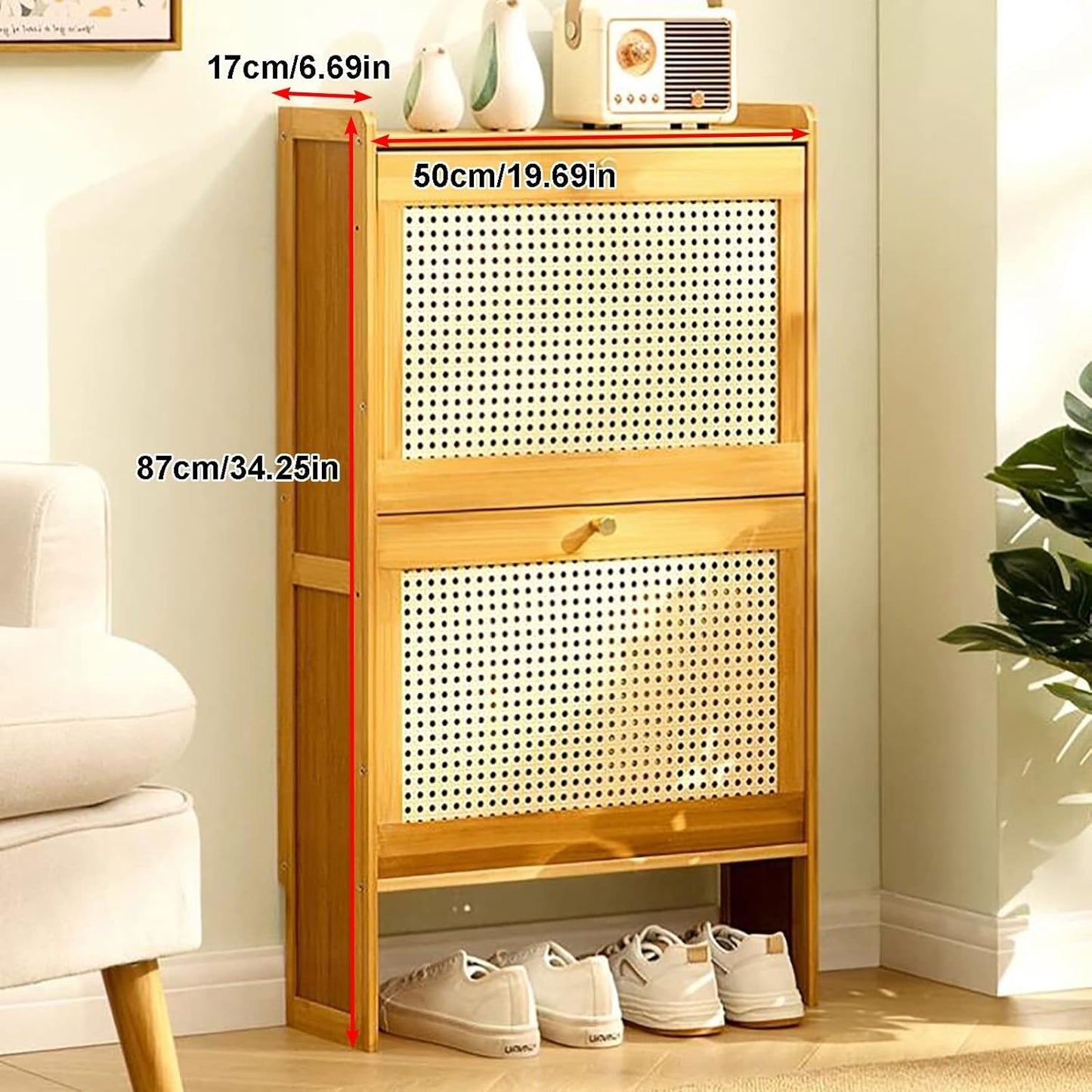 Bamboo Shoe Storage Cabinet