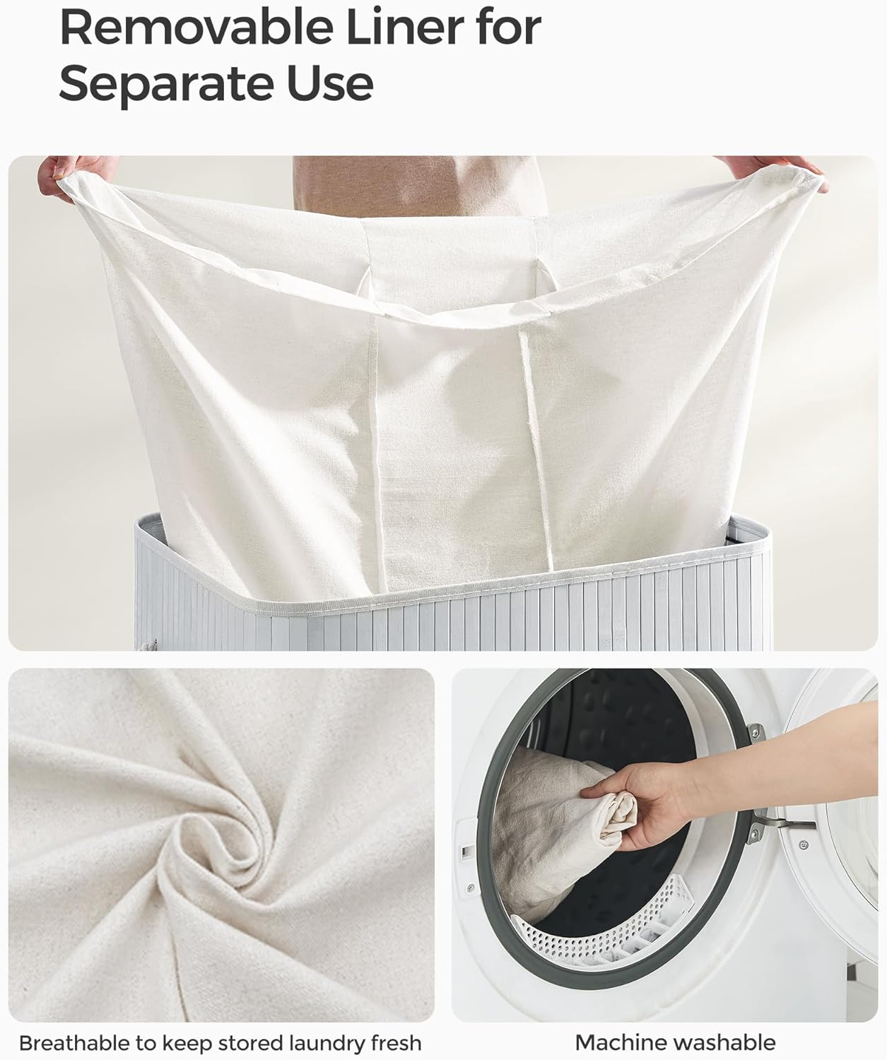 SONGMICS Laundry Hamper Basket LCB091G01