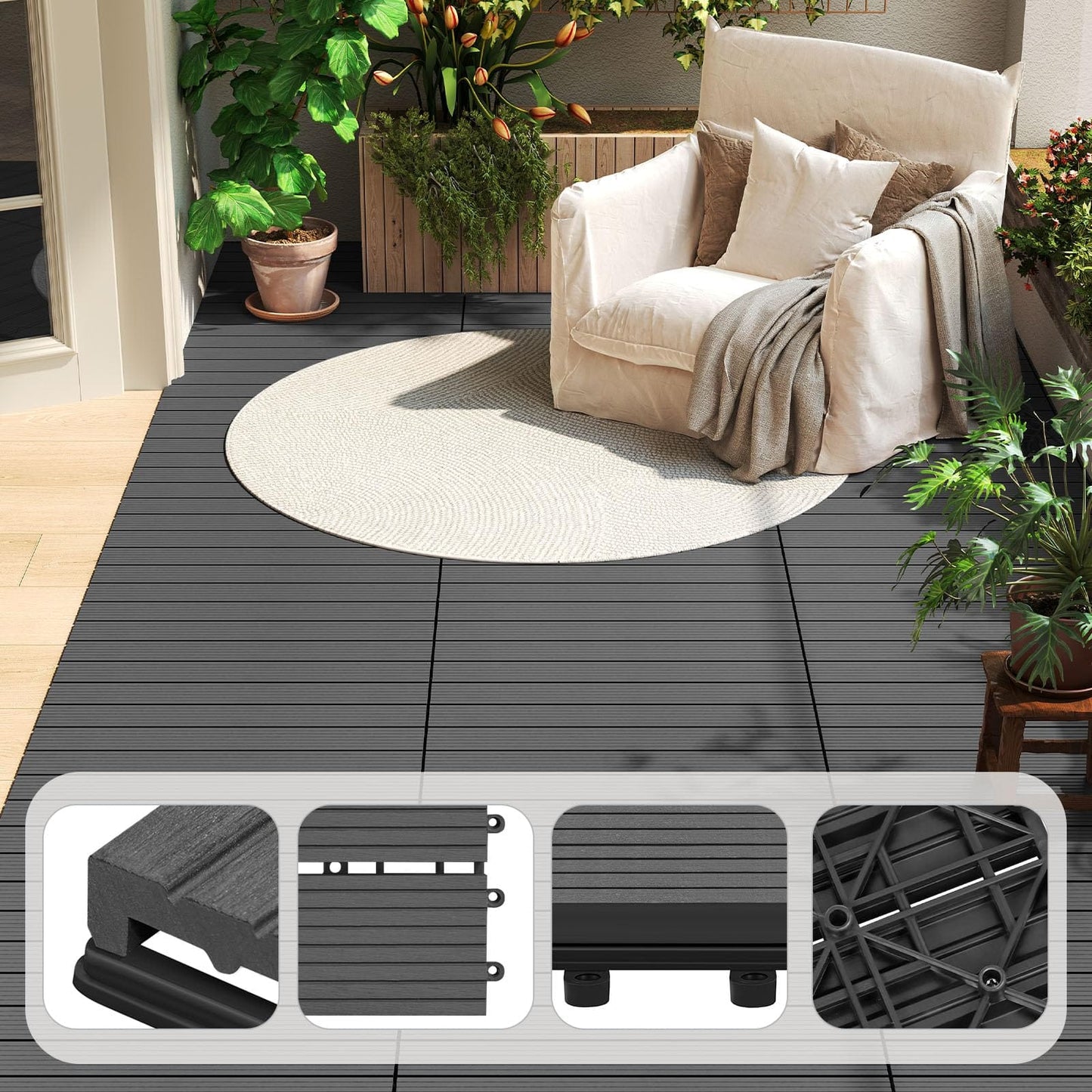 Set Of 11 WPC Composite Decking Boards