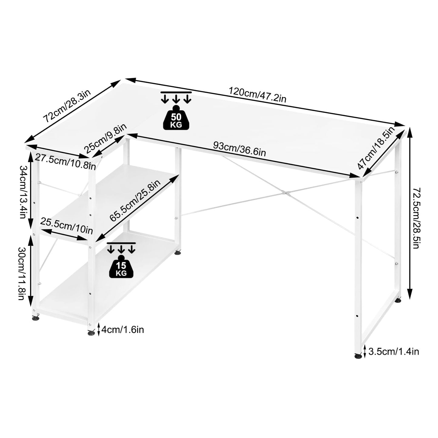 L-Shaped Desk Table