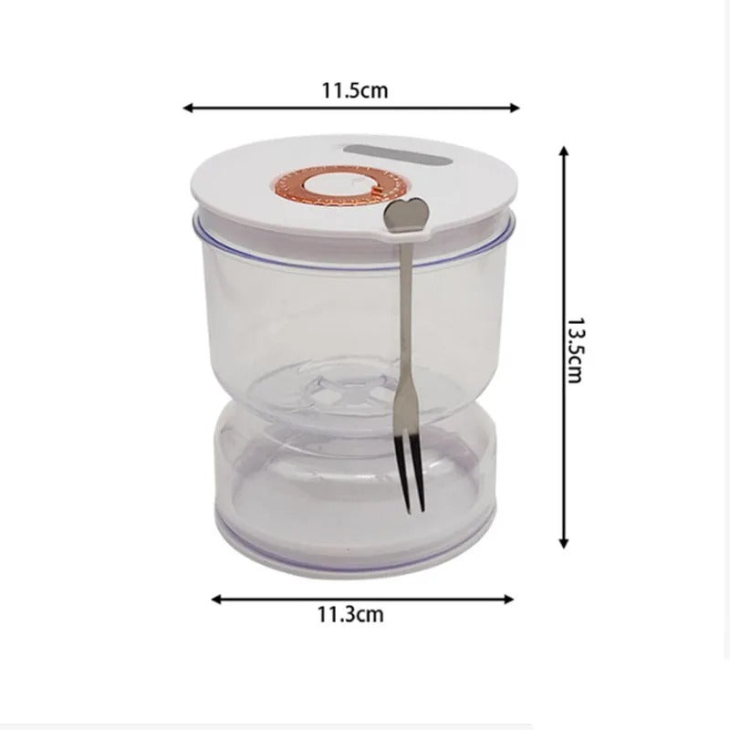 GeBe Sealed Pickle Jar With exhaust valve and timeline