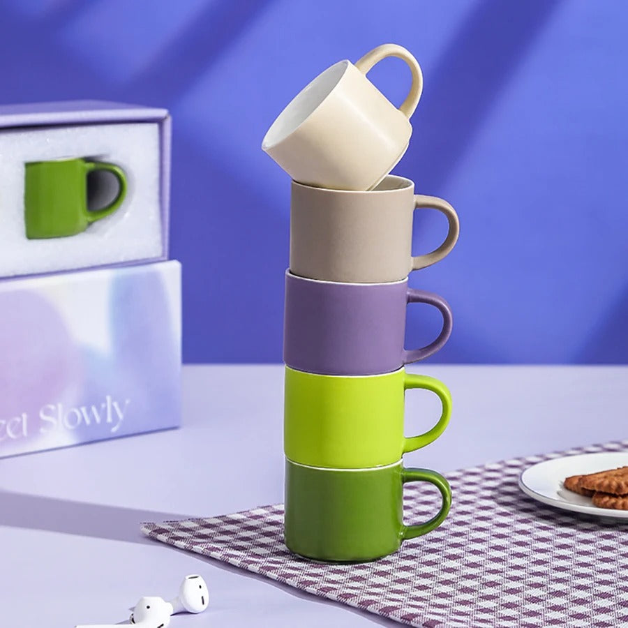 Set of 5 Elegant Ceramic Coffee Cup Set