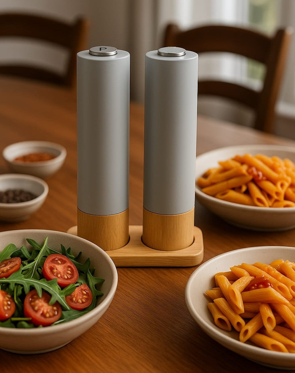 QUIGG Electric Salt & Pepper Mill Set