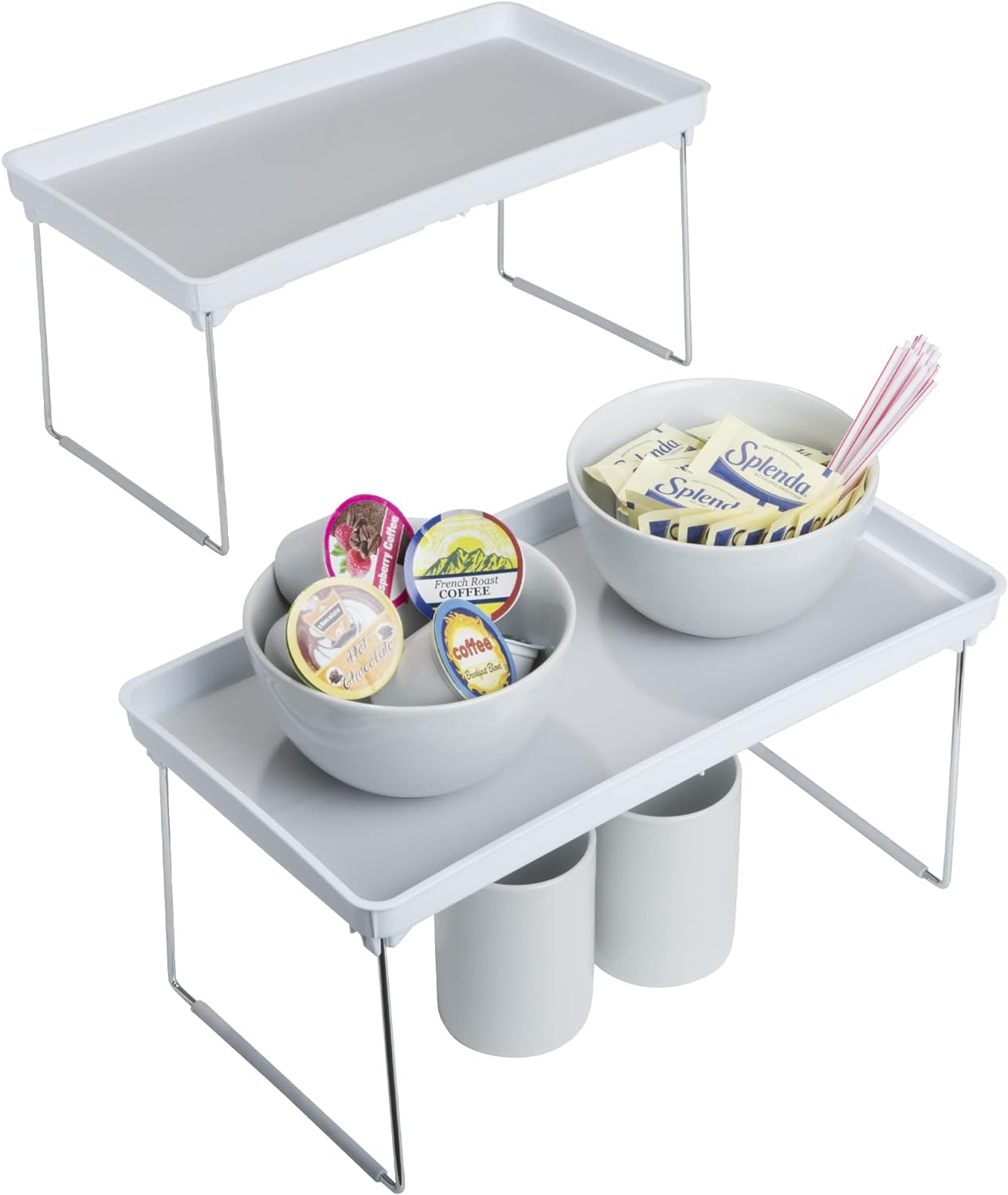 Foldable Rubber Lined Plastic Kitchen Organizer Rack