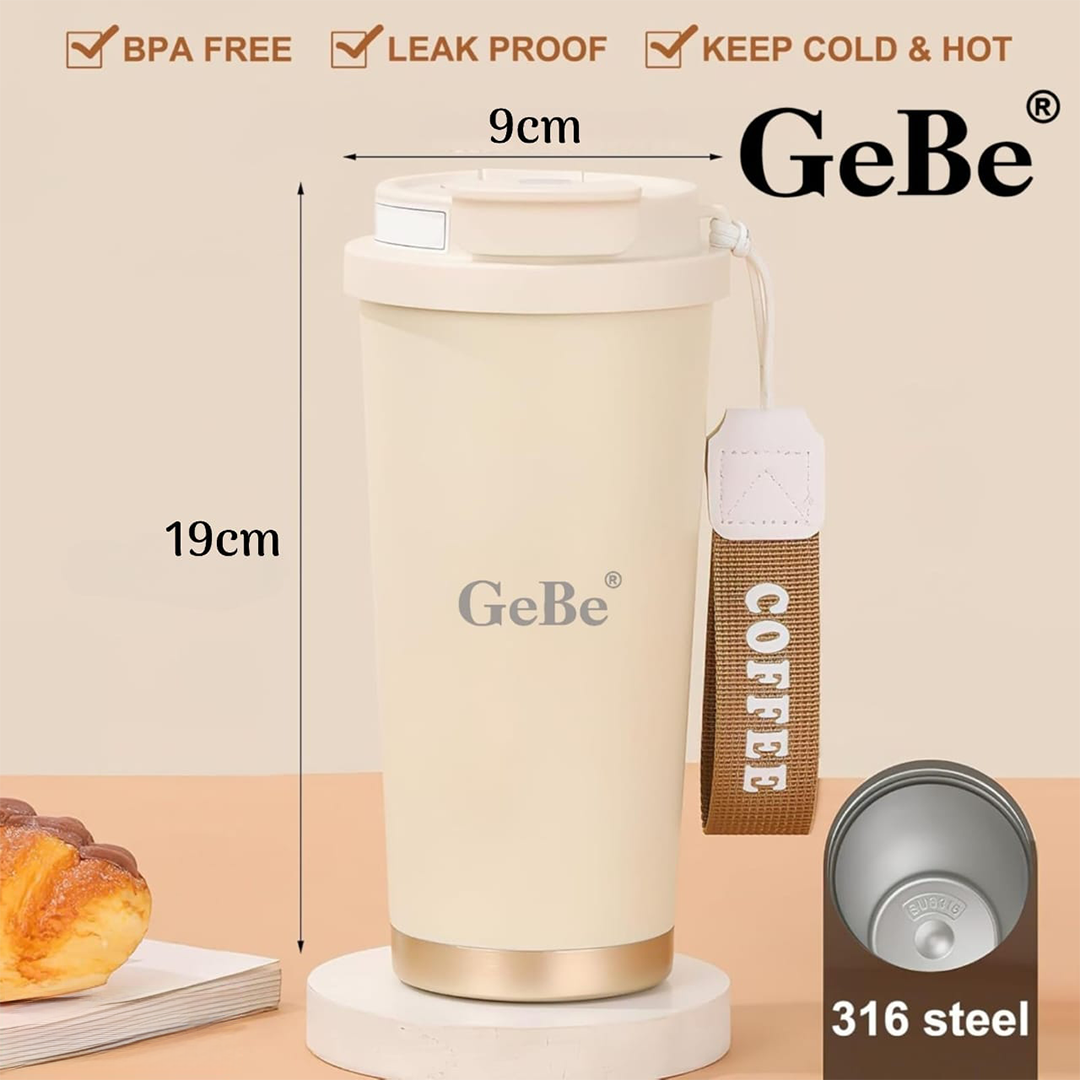 GeBe® Insulated Travel Mug with Dual-Use Lid