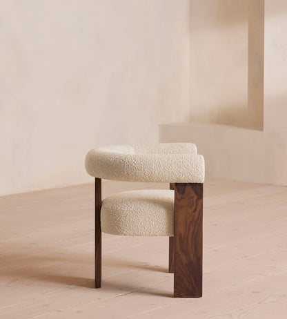 Eldon Dining Chair, Boucle, Walnut
