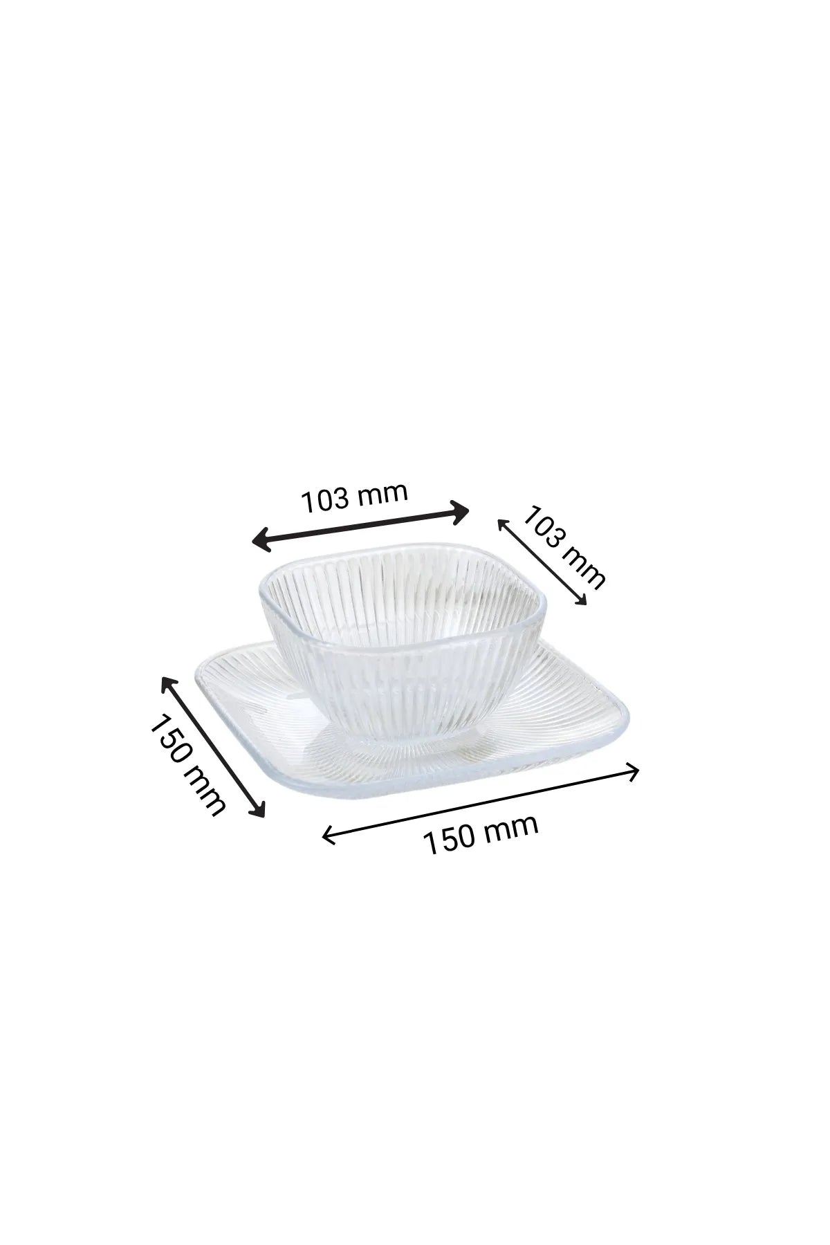 Set of 6 Glass Bowls with Plates