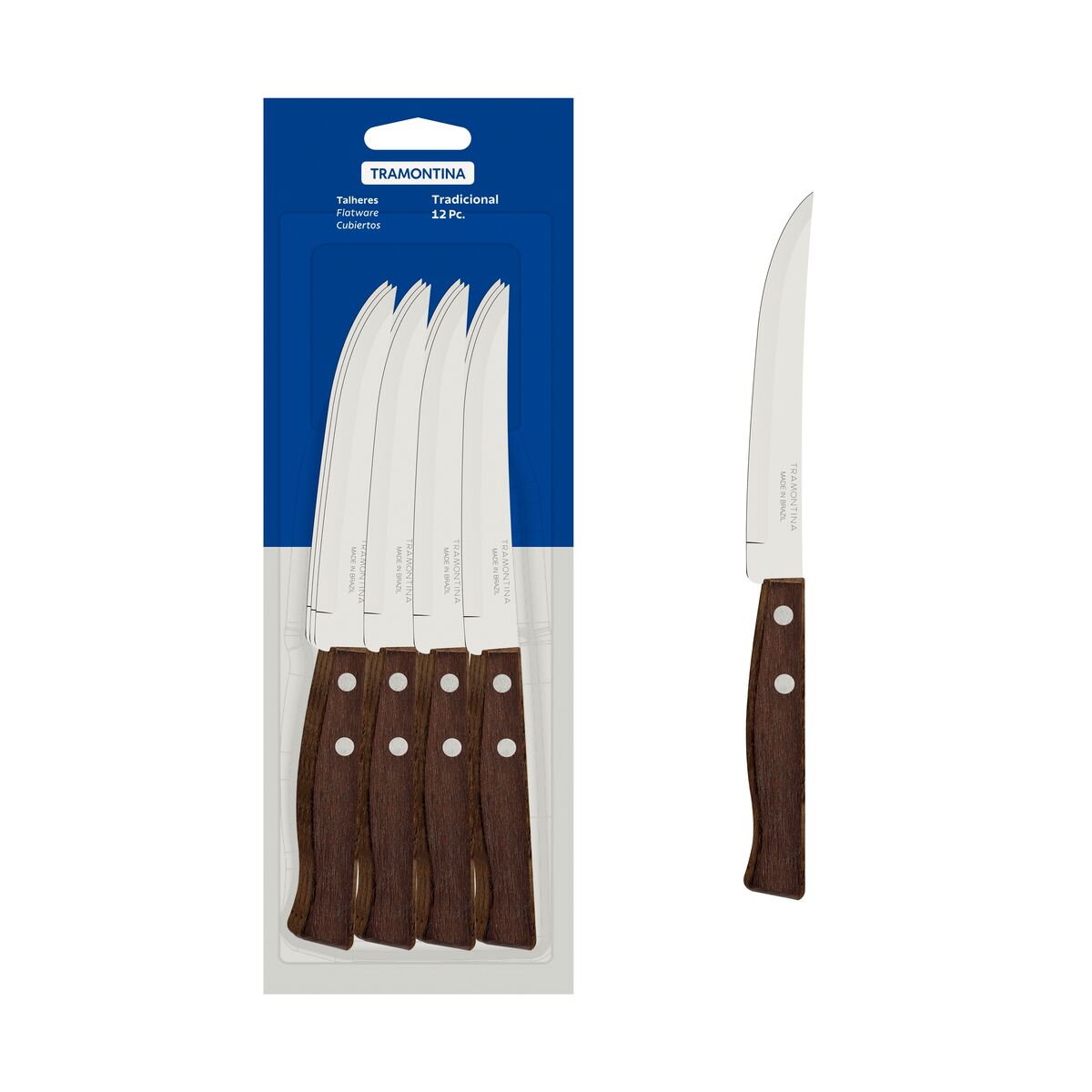 Tramontina 12-Piece Traditional Wooden Knife Set