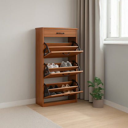 Modern Triple Drop-Down Shoe Cabinet