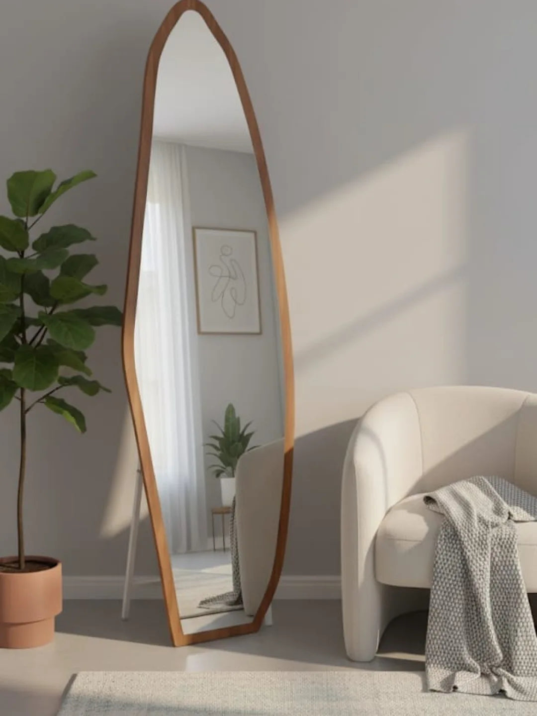 Asymmetrical Full-Length Floor Mirror