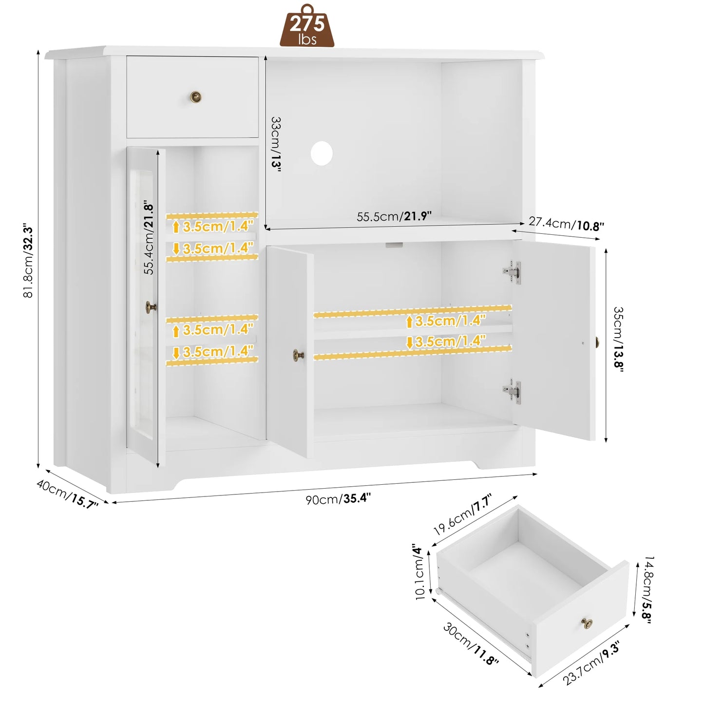 Microwave Cabinet with Hutch