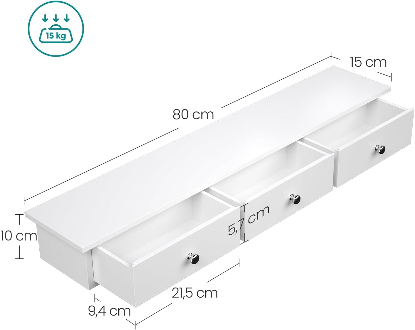 SONGMICS Floating Wall Shelf LWS085W01