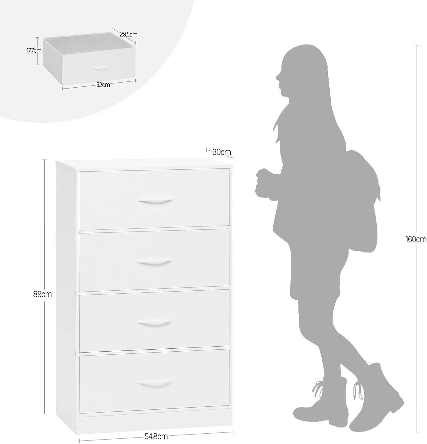 WOLTU Chest of Drawers SSK014WS