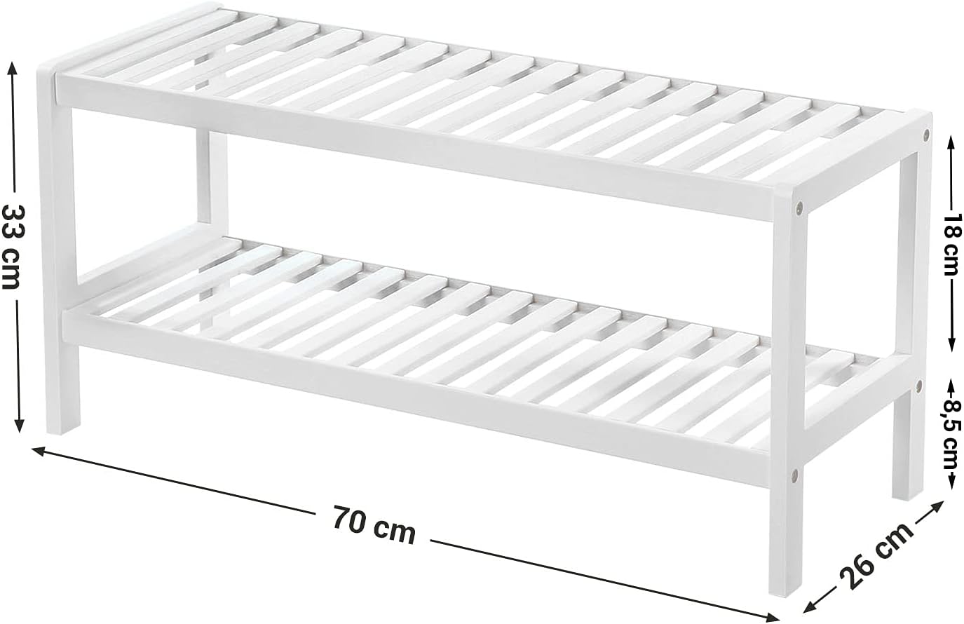 SONGMICS 2 Tier Bamboo Shoe Rack (LBS02WT)