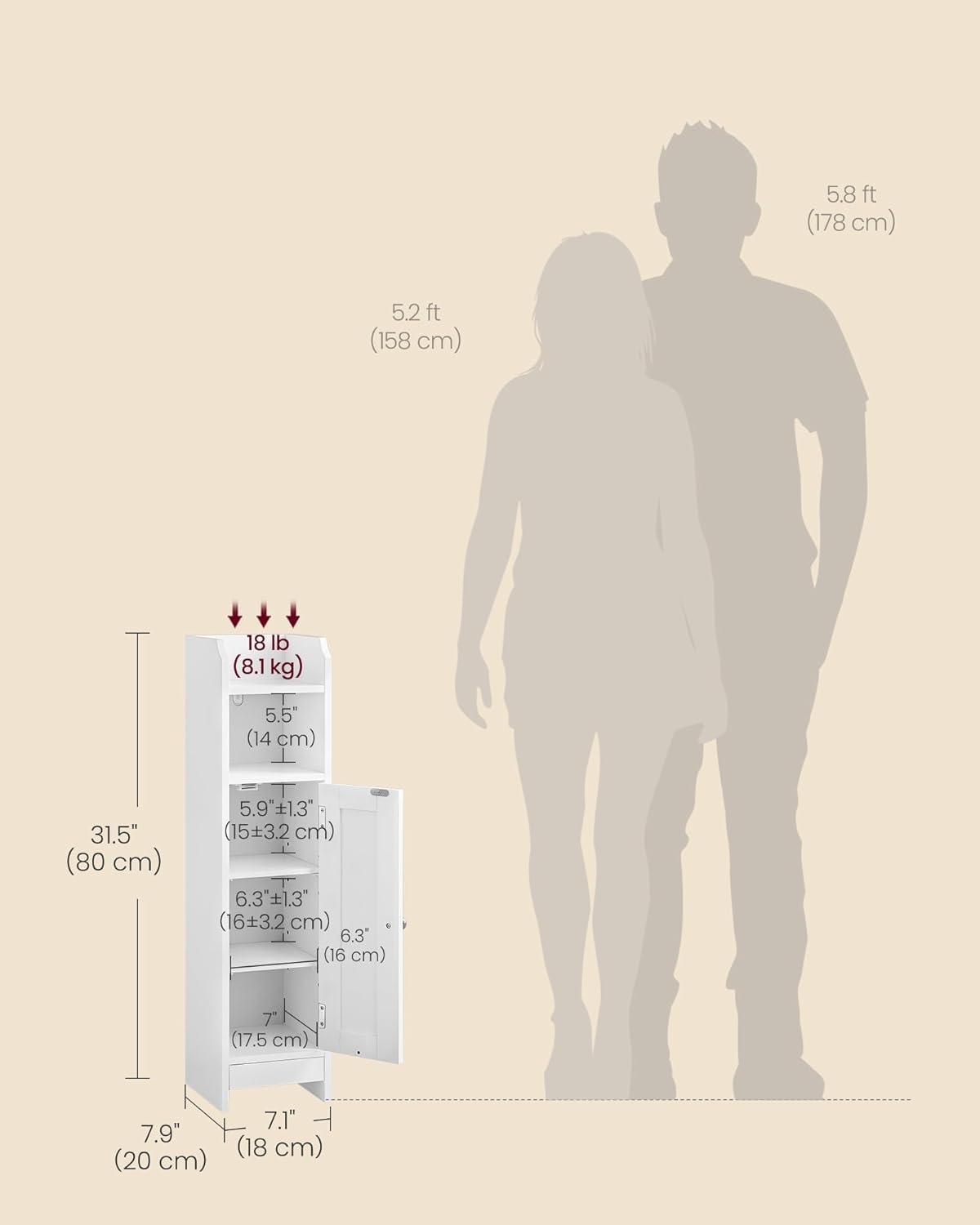 VASAGLE Corner Floor Cabinet BBC310W01