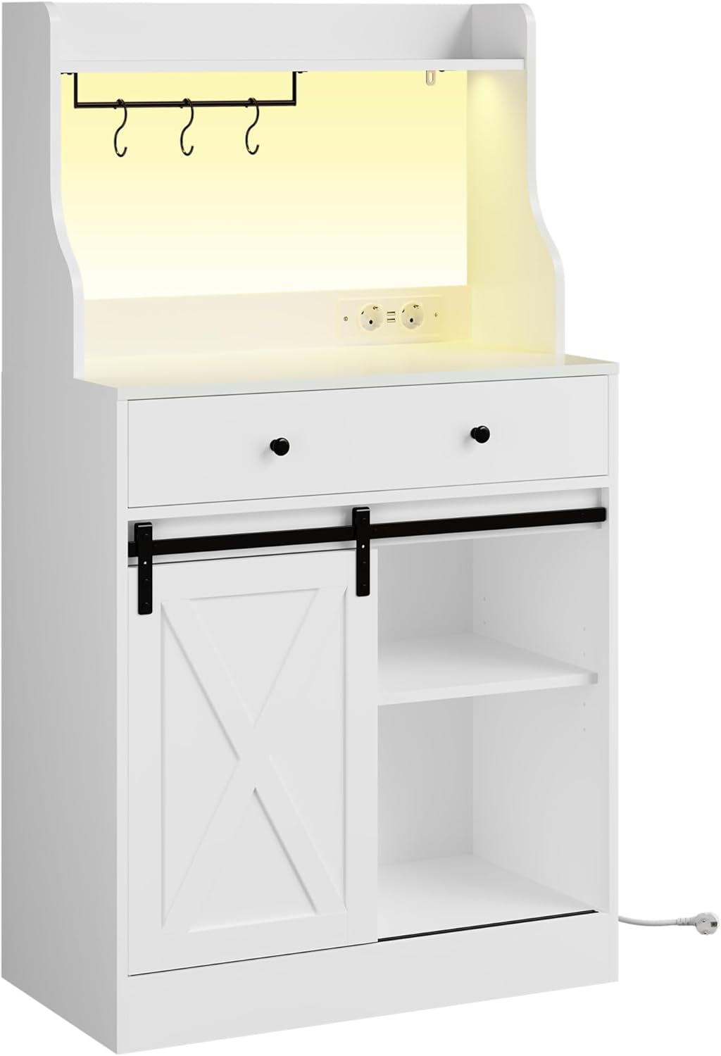 Storage Sideboard with LED and Power Strip