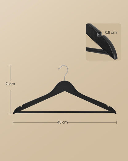 SONGMICS Slim Wooden Hangers