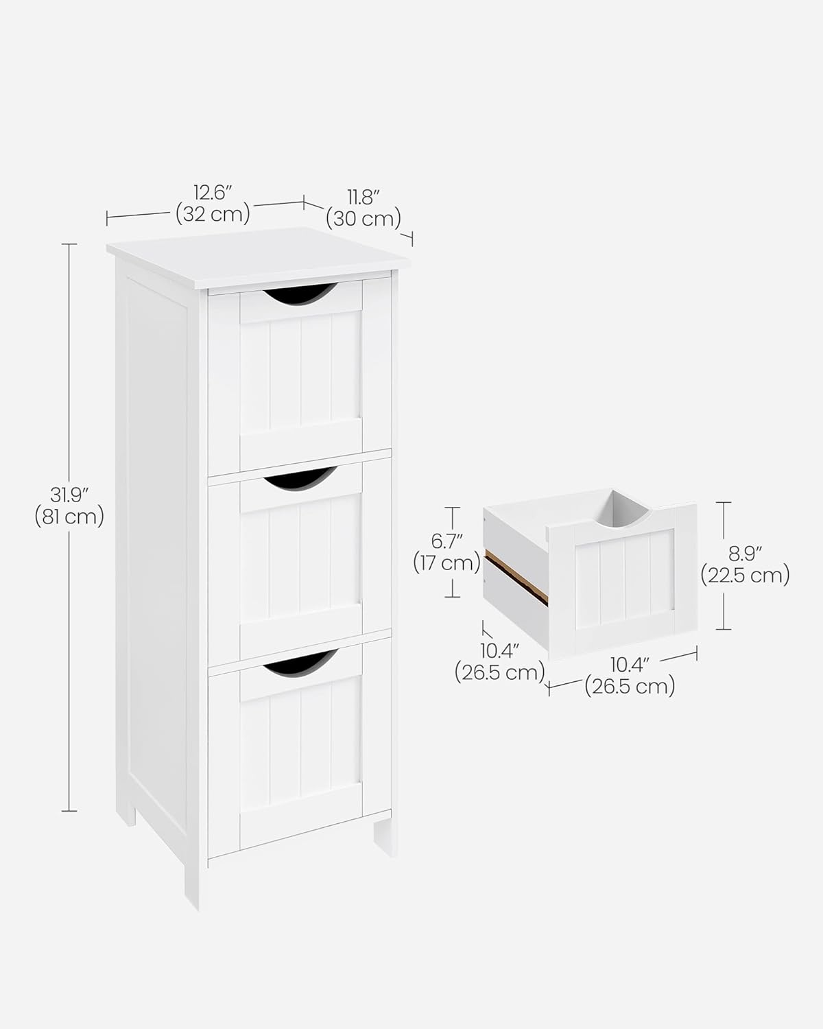 VASAGLE Bathroom Floor Storage Cabinet,