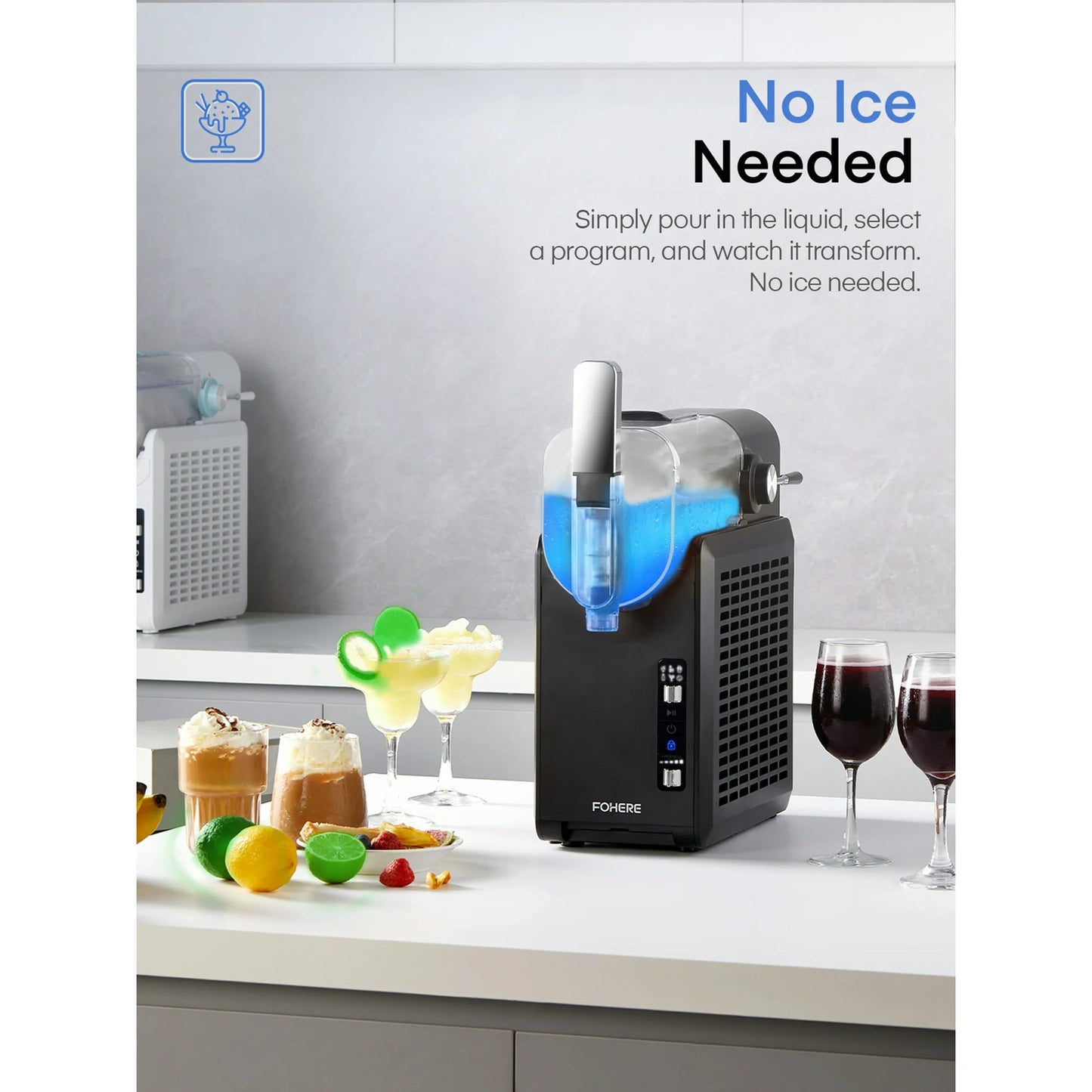 FOHERE Professional Slushie Machine with Quick-freeze Technology
