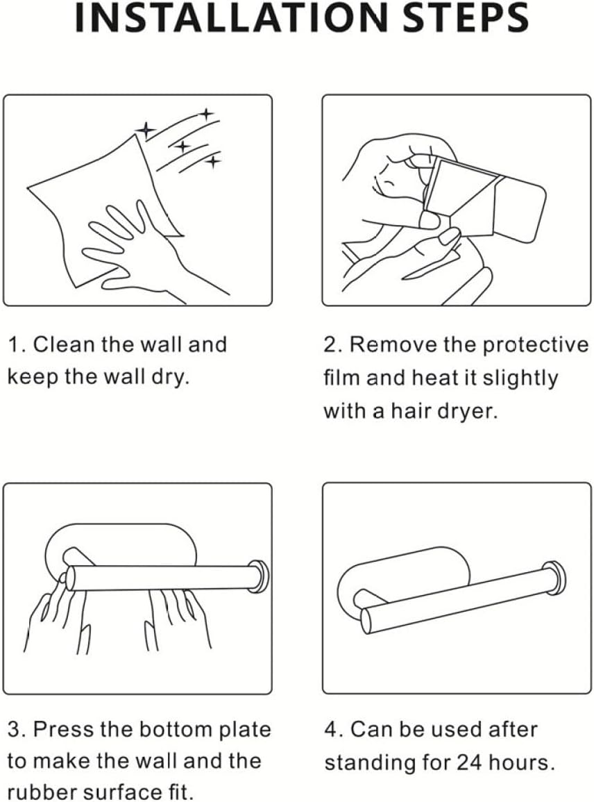 Set of 4 No Drilling Bathroom Accessories