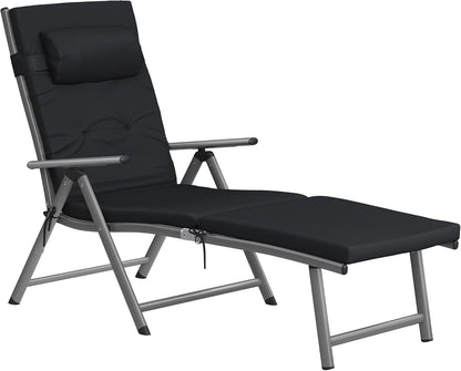 SONGMICS Sun Lounger, foldable, deck chair GCB24BK