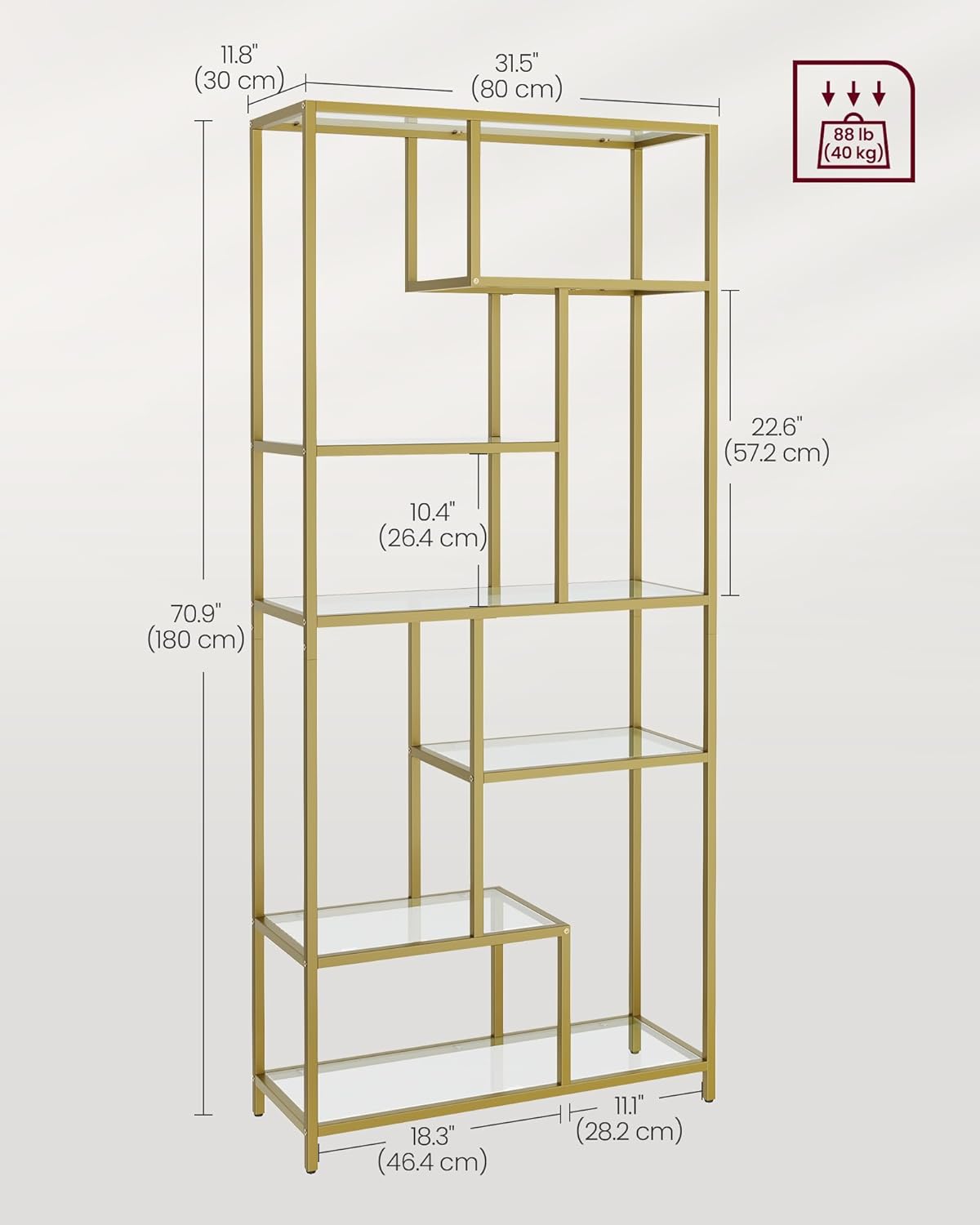 VASAGLE Bookshelf, 6-Tier