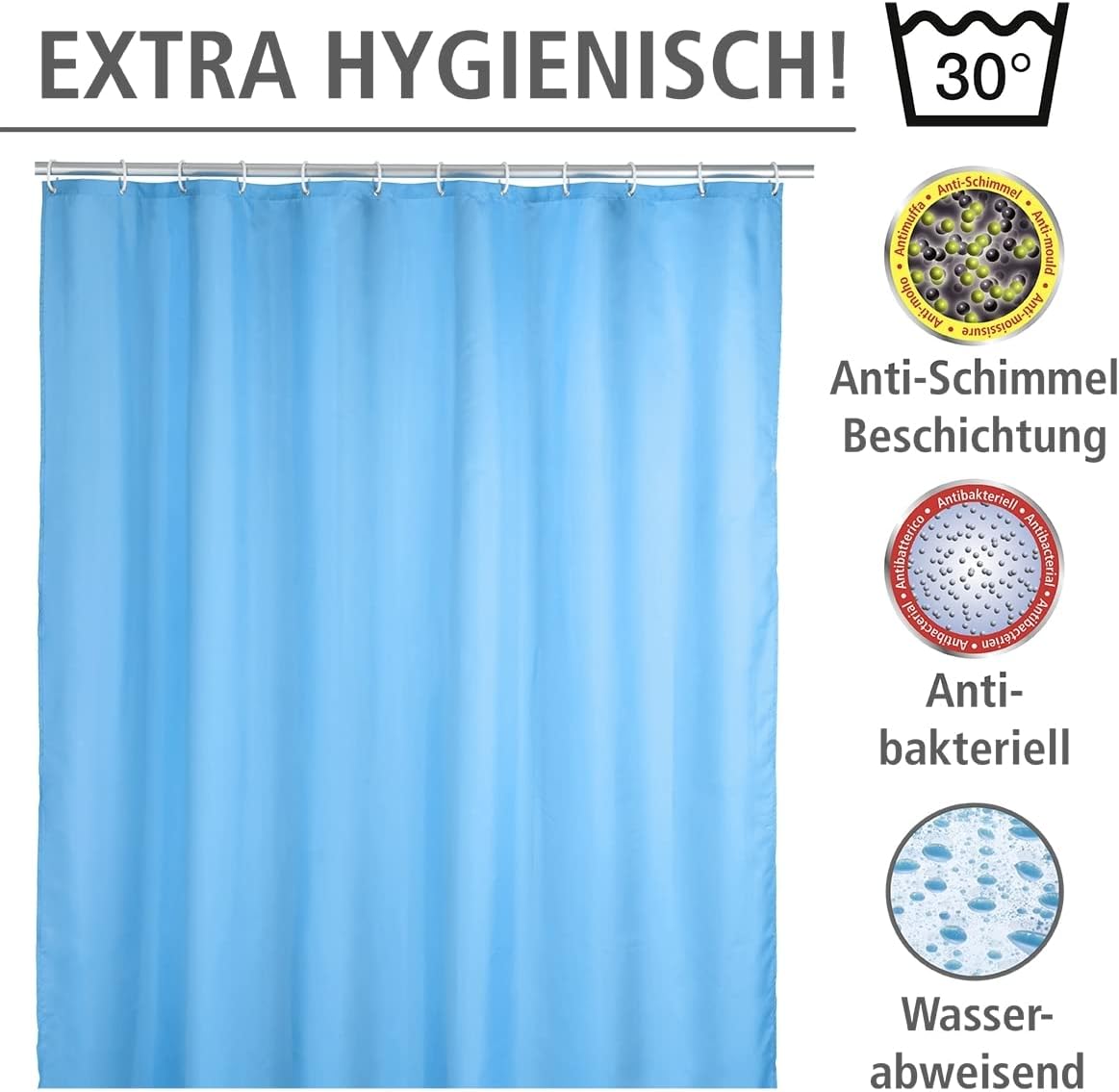 Wenko Anti Mould Shower Curtain