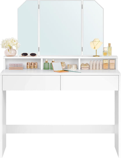 VASAGLE Modern White Dressing Table RDT115W01