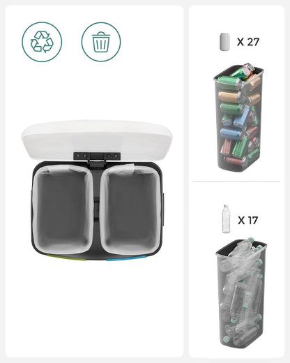 SONGMICS Pedal Bin LTB40WT