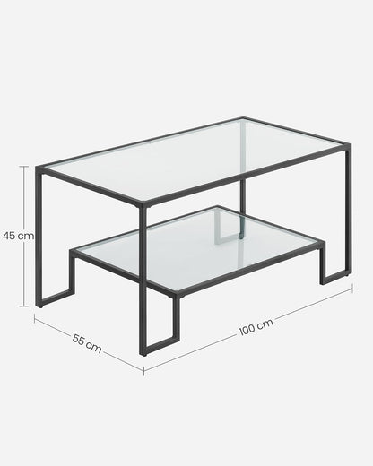 VASAGLE Glass Coffee Table LGT033B61