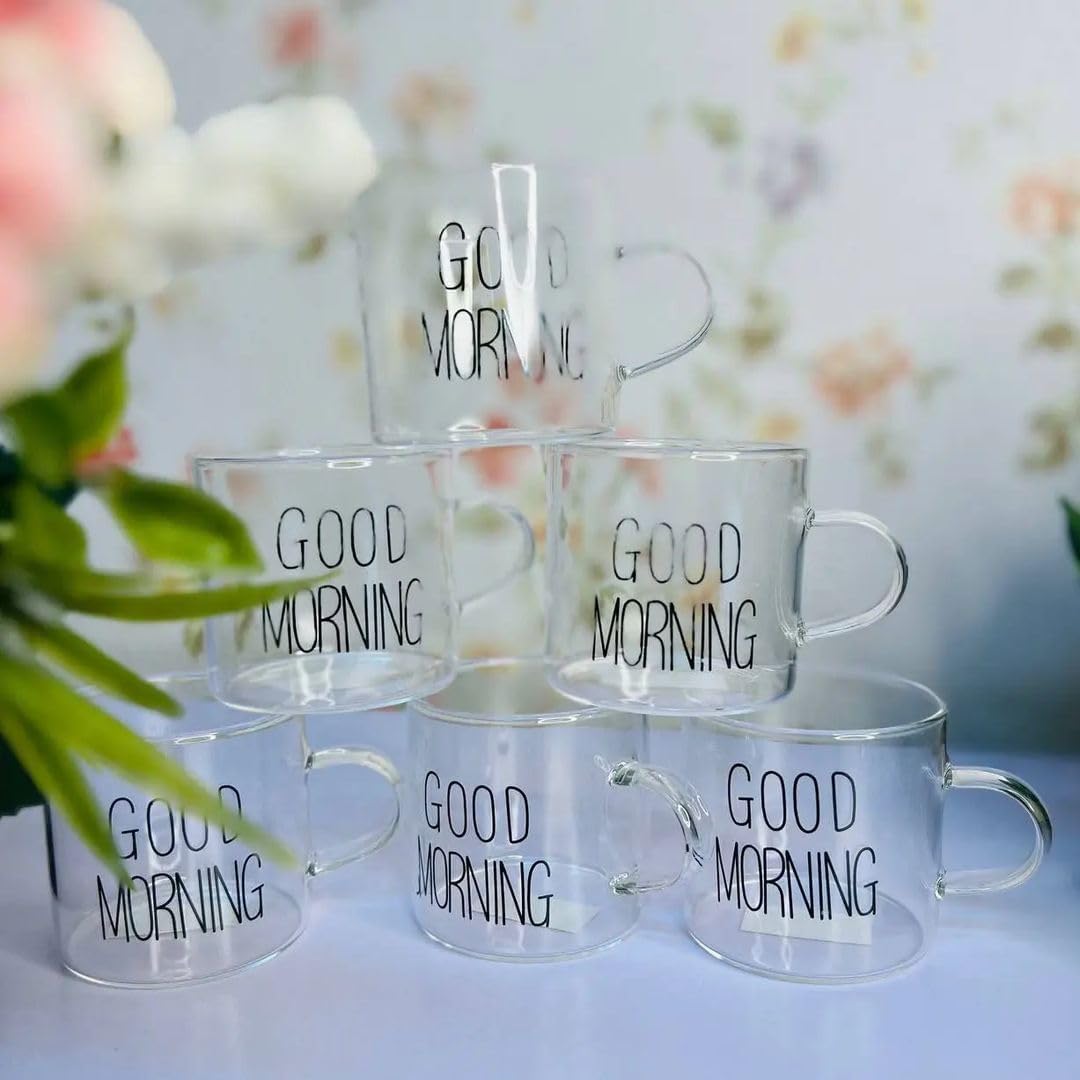 Set of 6 Clear Glass Cup