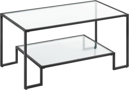 VASAGLE Glass Coffee Table LGT033B61