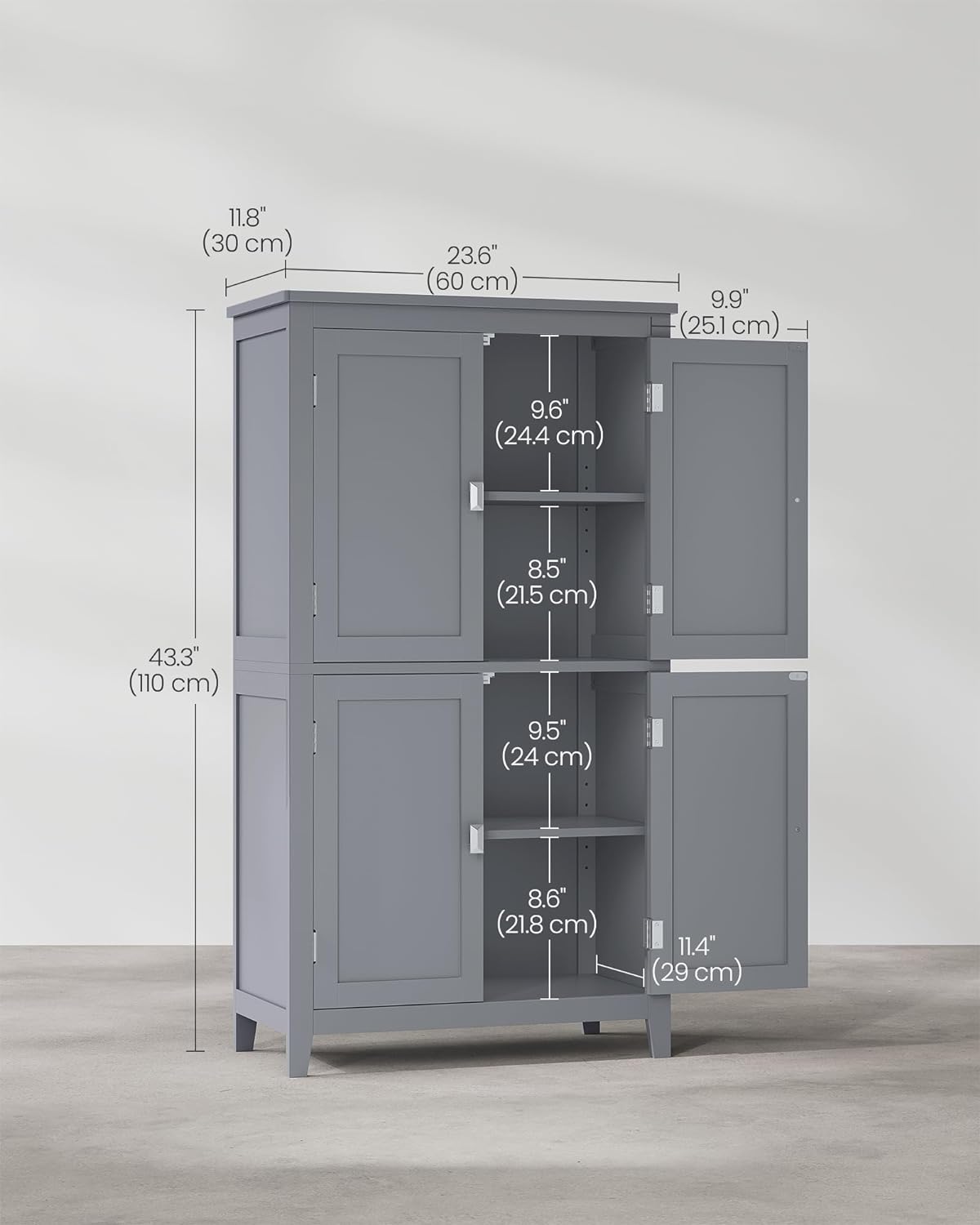 VASAGLE Bathroom Floor Storage Cabinet