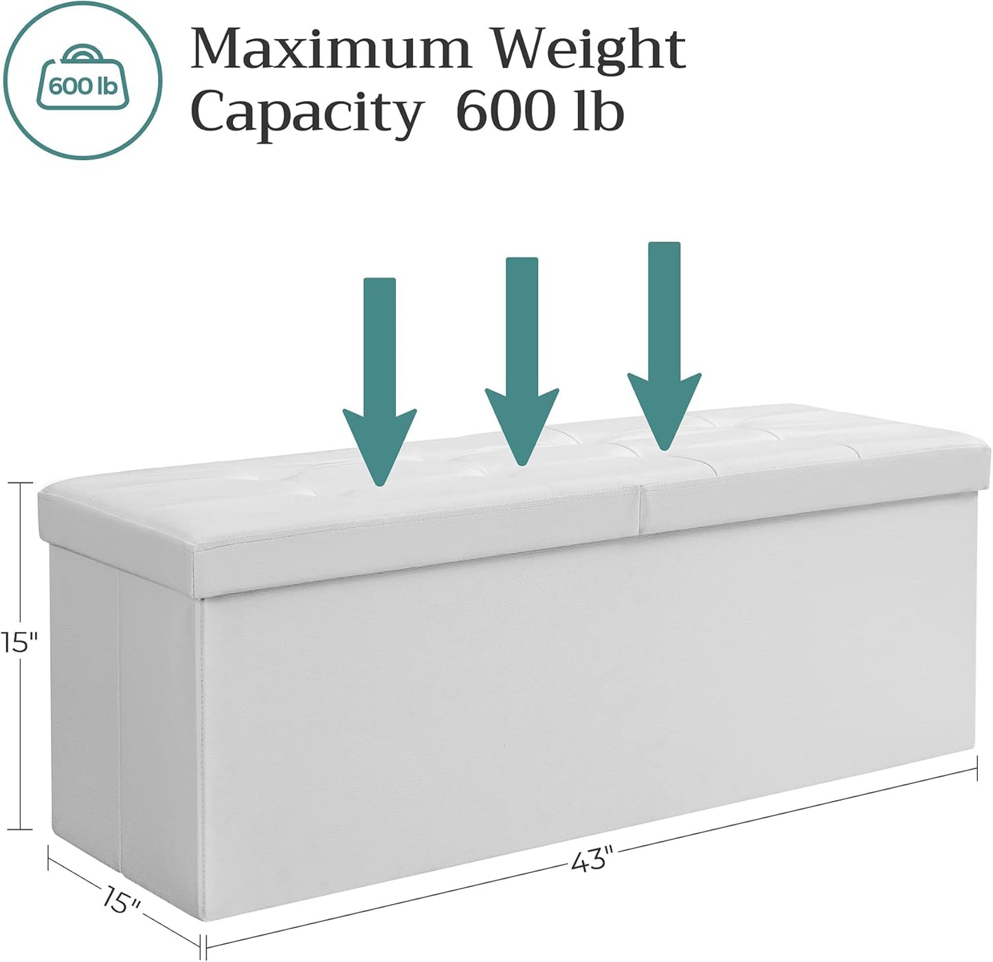 SONGMICS Bench with Storage Space LSF75WT