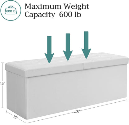 SONGMICS Bench with Storage Space LSF75WT
