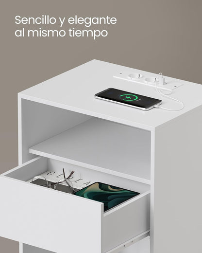 VASAGLE Snapsemble Bedside Table with 1 Drawer (LET777W04)