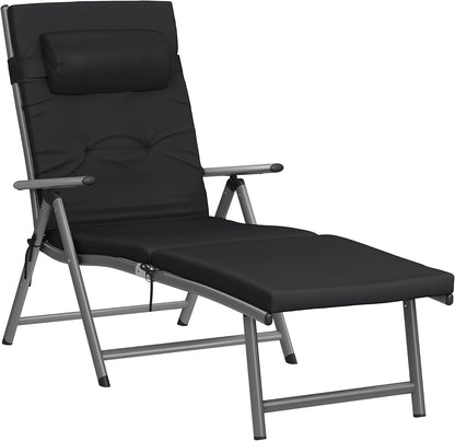 SONGMICS Sun Lounger, foldable, deck chair GCB24BK