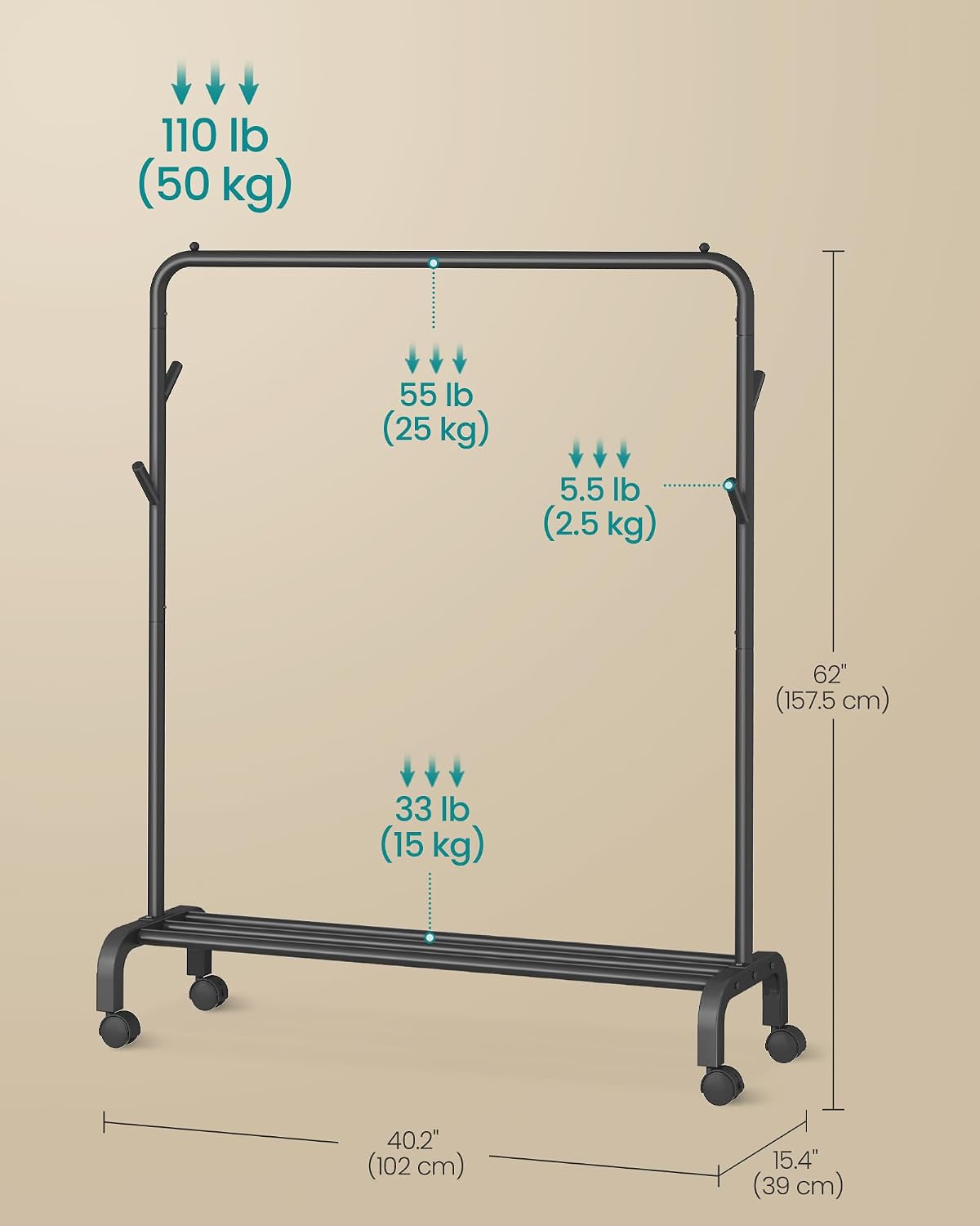 SONGMICS Clothes Rail (HSR131B01)