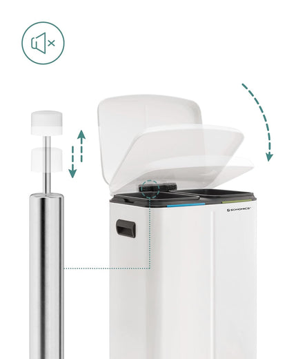 SONGMICS Pedal Bin LTB40WT