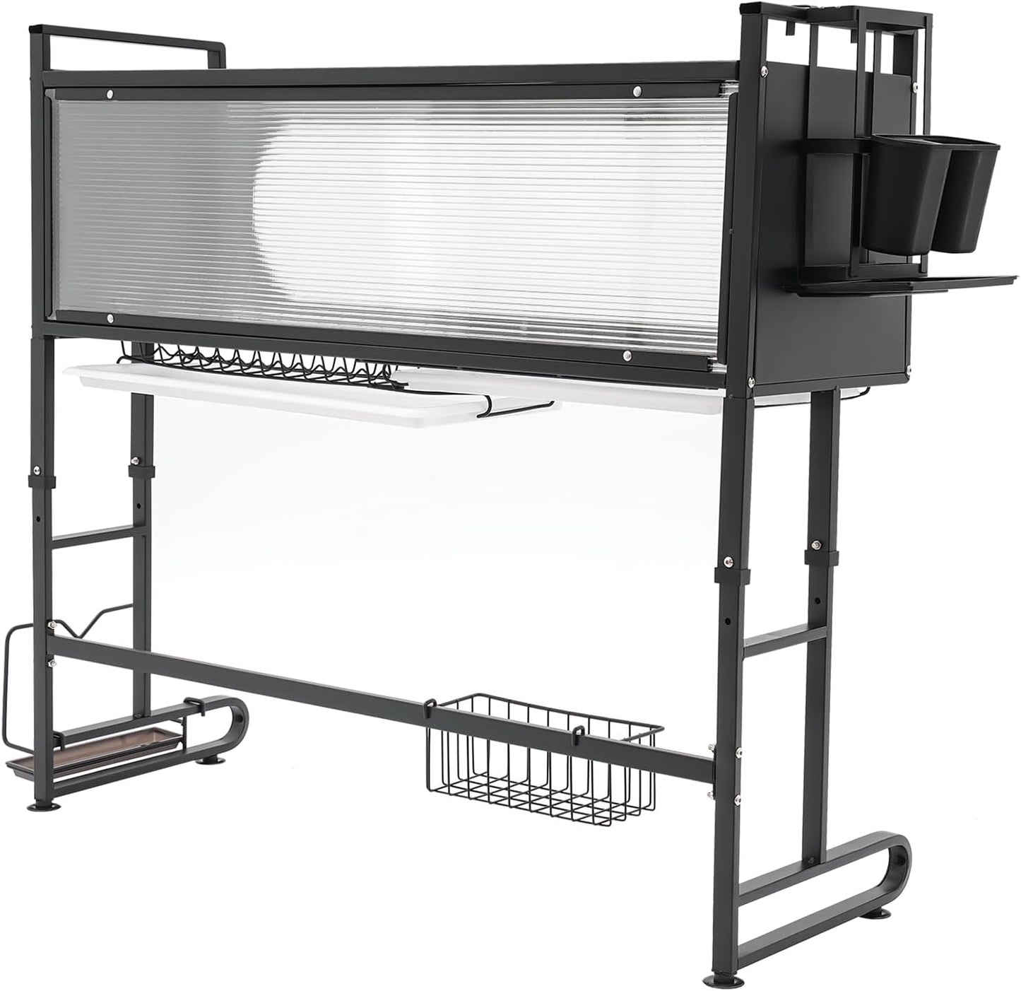 Over Sink Dish Drying Rack with Flip-Type Cabinet Door