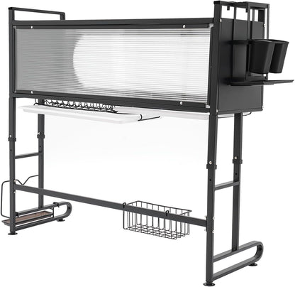 Over Sink Dish Drying Rack with Flip-Type Cabinet Door