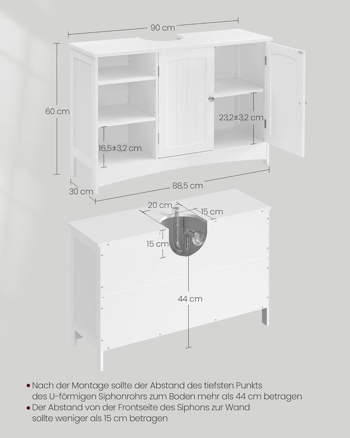 VASAGLE Vanity Unit BBC410P31