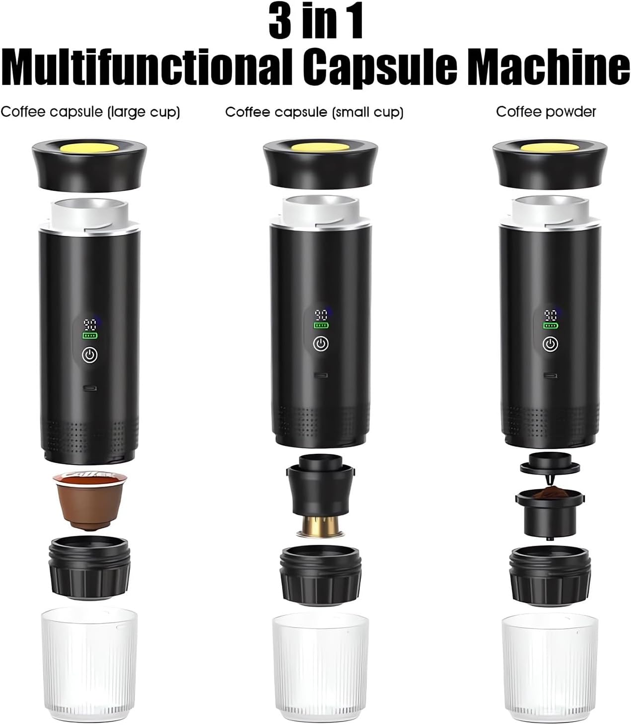 3-in-1 Portable Coffee Maker with Self-Heating