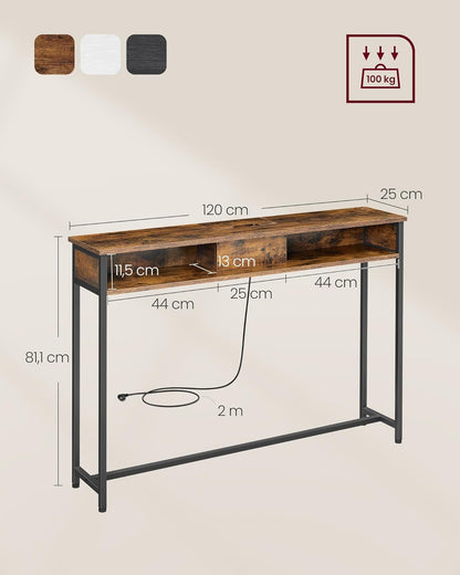 VASAGLE Console Table with Sockets LNT111K01