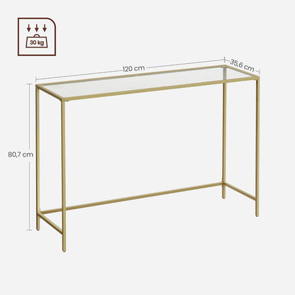 VASAGLE Console table tempered glass table top LGT036A01