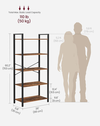 VASAGLE 5-Tier Bookshelf LLS061B01